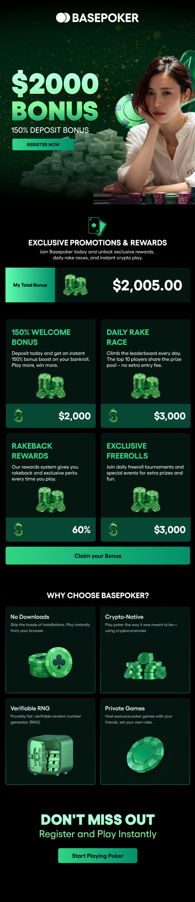 BasePoker - $2000 Bonus - Mobile